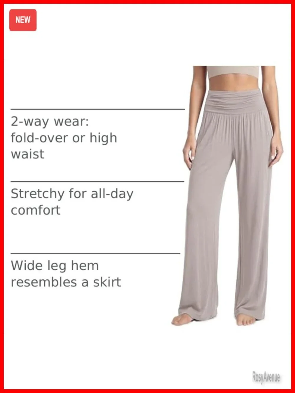 Wide Leg Palazzo Lounge Pants with Pockets 92% Rayon 8% Spandex Lightweight
